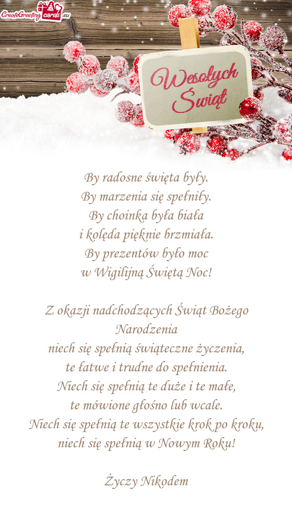 Niech się spełnią w Nowym Roku! Nikodem