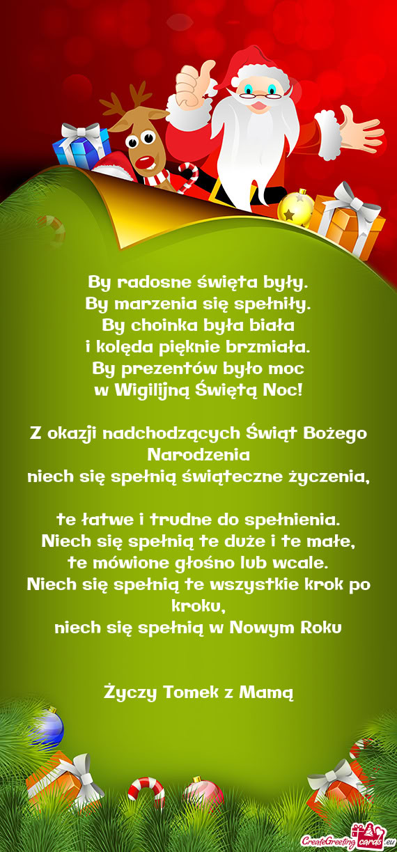 Niech się spełnią w Nowym Roku  Tomek z Mamą