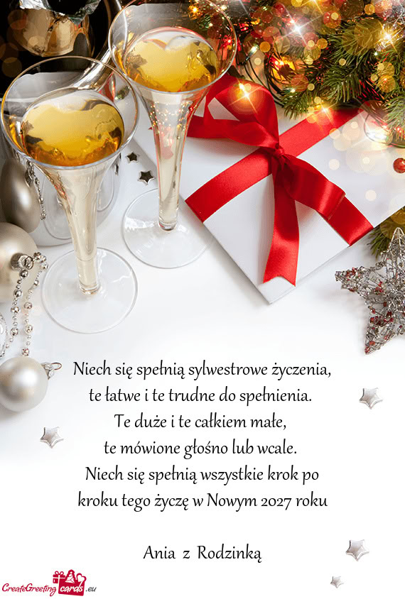 Niech się spełnią wszystkie krok po kroku tego życzę w Nowym 2027 roku