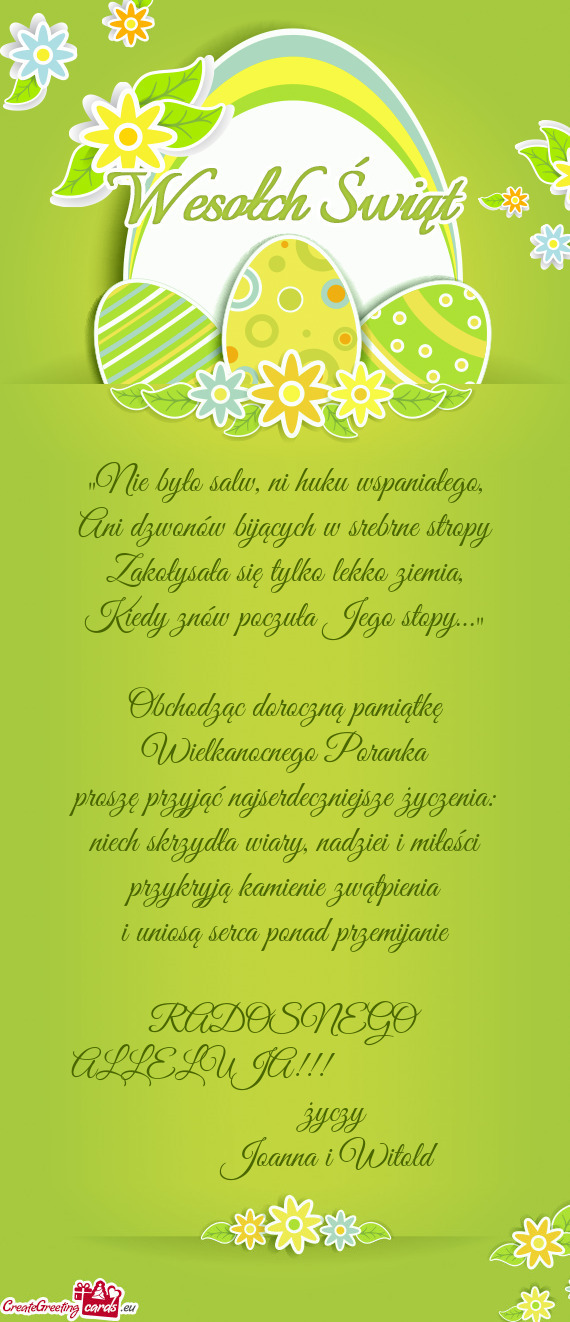 Niech skrzydła wiary, nadziei i miłości