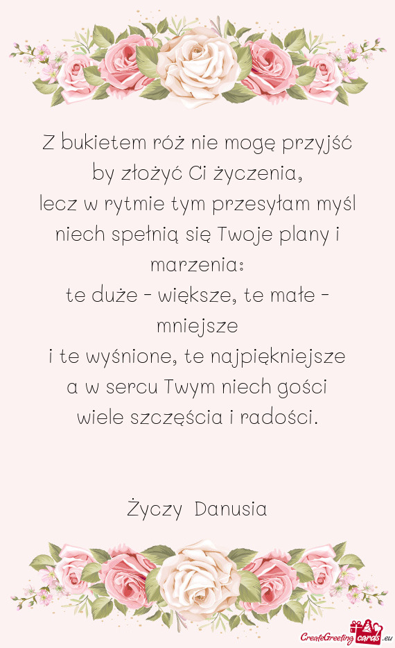 Niech spełnią się Twoje plany i marzenia