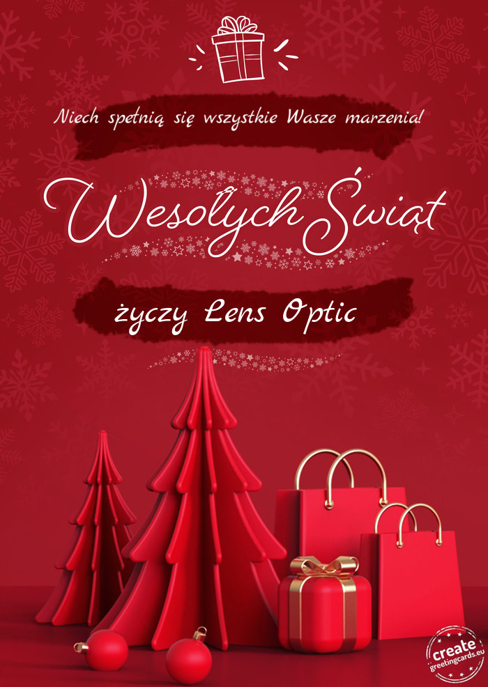 Niech spełnią się wszystkie Wasze marzenia! Wesołych Świąt Lens Optic