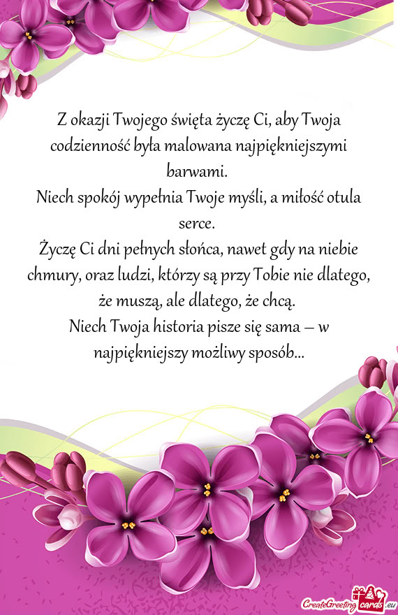 Niech spokój wypełnia Twoje myśli, a miłość otula serce