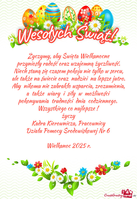 Niech staną się czasem pokoju nie tylko w sercu