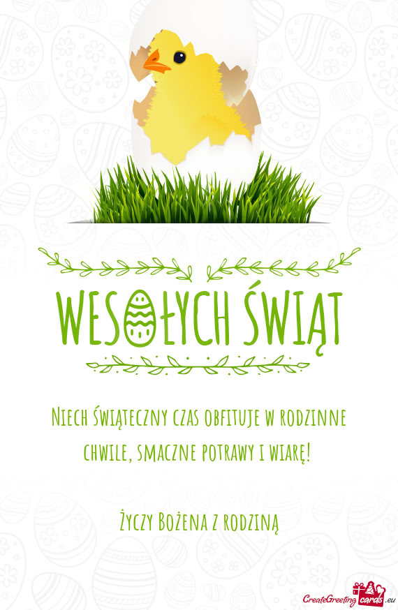 Niech świąteczny czas obfituje w rodzinne chwile, smaczne potrawy i wiarę