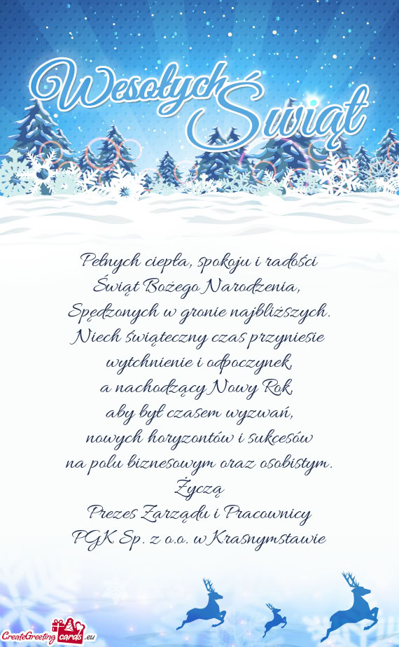 Niech świąteczny czas przyniesie wytchnienie i odpoczynek