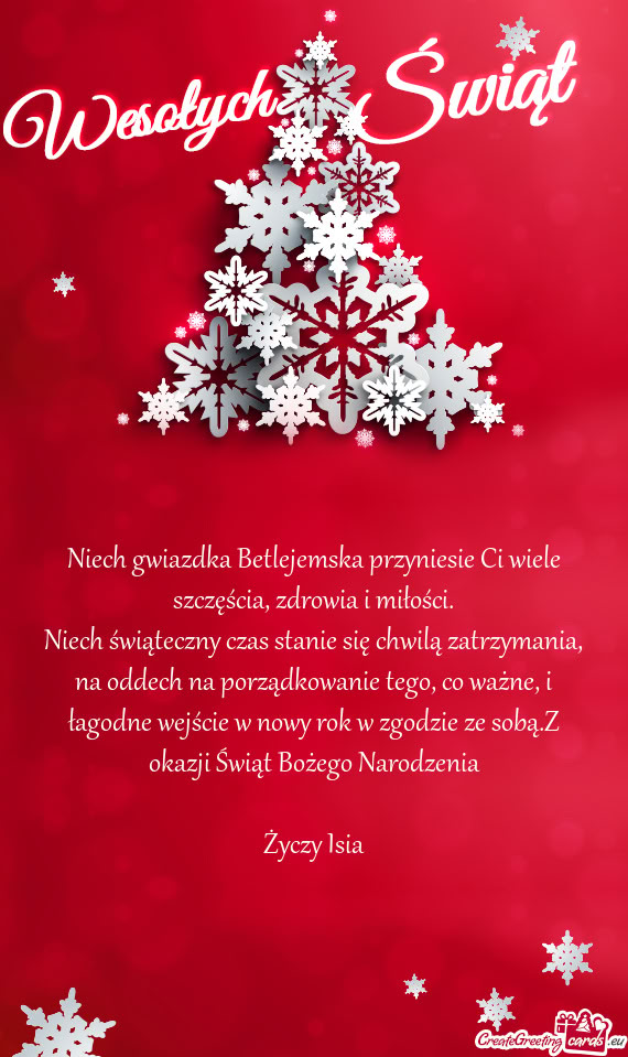 Niech świąteczny czas stanie się chwilą zatrzymania, na oddech na porządkowanie tego, co ważne