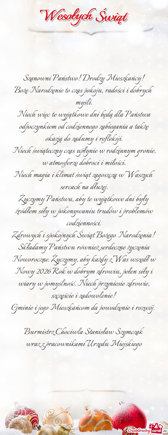 Niech świąteczny czas upłynie w rodzinnym gronie