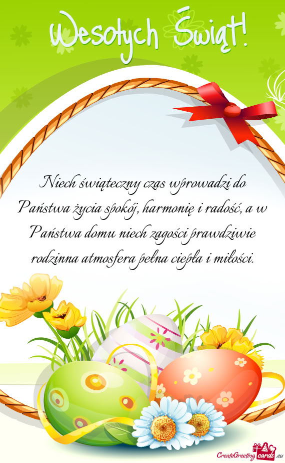 Niech świąteczny czas wprowadzi do Państwa życia spokój, harmonię i