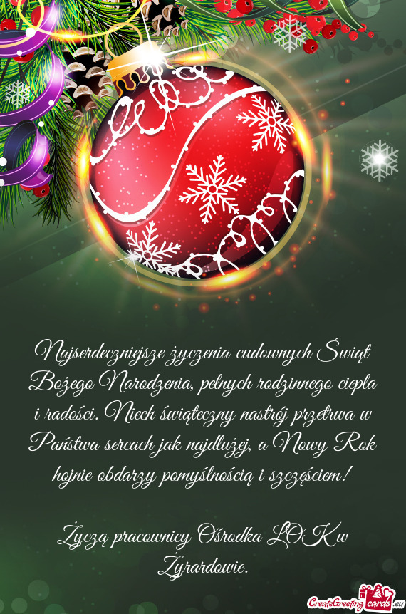 Niech świąteczny nastrój przetrwa w Państwa sercach jak najdłużej