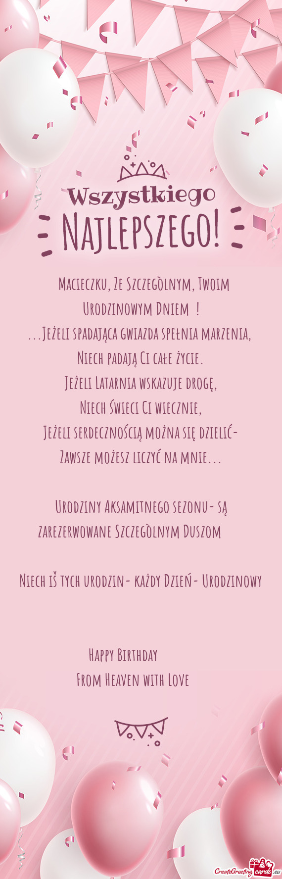 Niech świeci Ci wiecznie