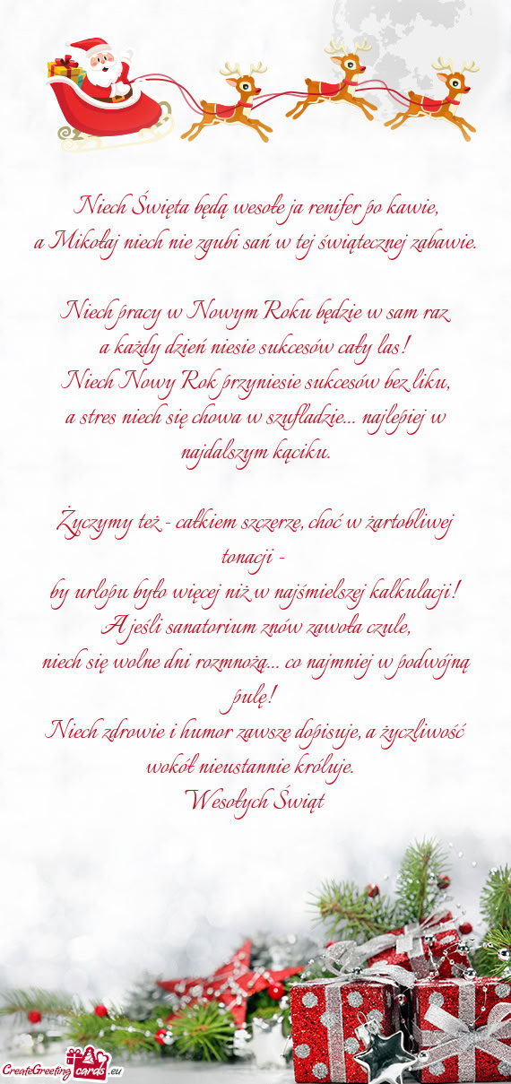 Niech Święta będą wesołe ja renifer po kawie