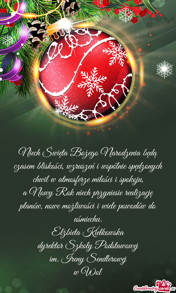 Niech Święta Bożego Narodzenia będą czasem bliskości, wzruszeń i wspólnie spędzonych chwil