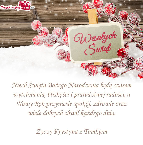 Niech Święta Bożego Narodzenia będą czasem wytchnienia, bliskości i prawdziwej radości, a Now