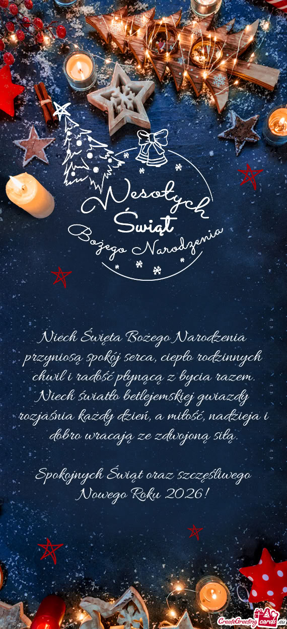 Niech Święta Bożego Narodzenia przyniosą spokój serca