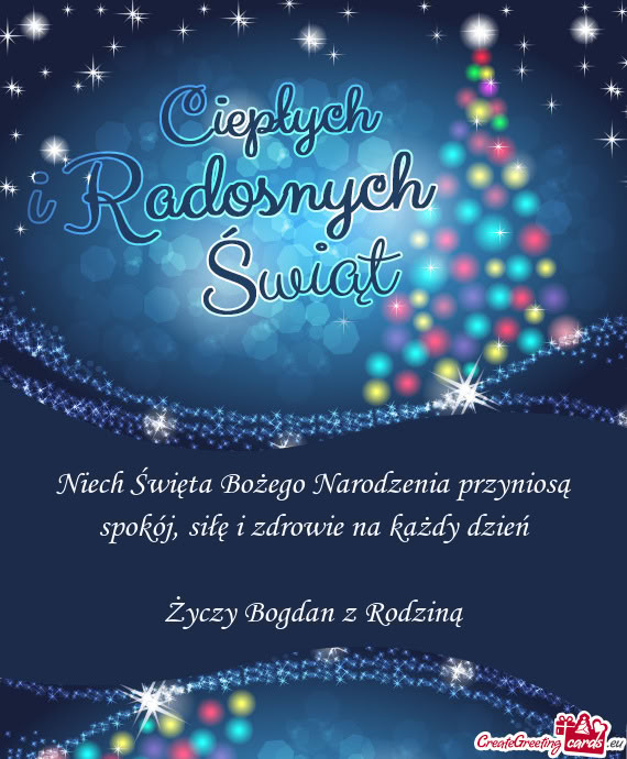 Niech Święta Bożego Narodzenia przyniosą spokój, siłę i zdrowie na każdy dzień