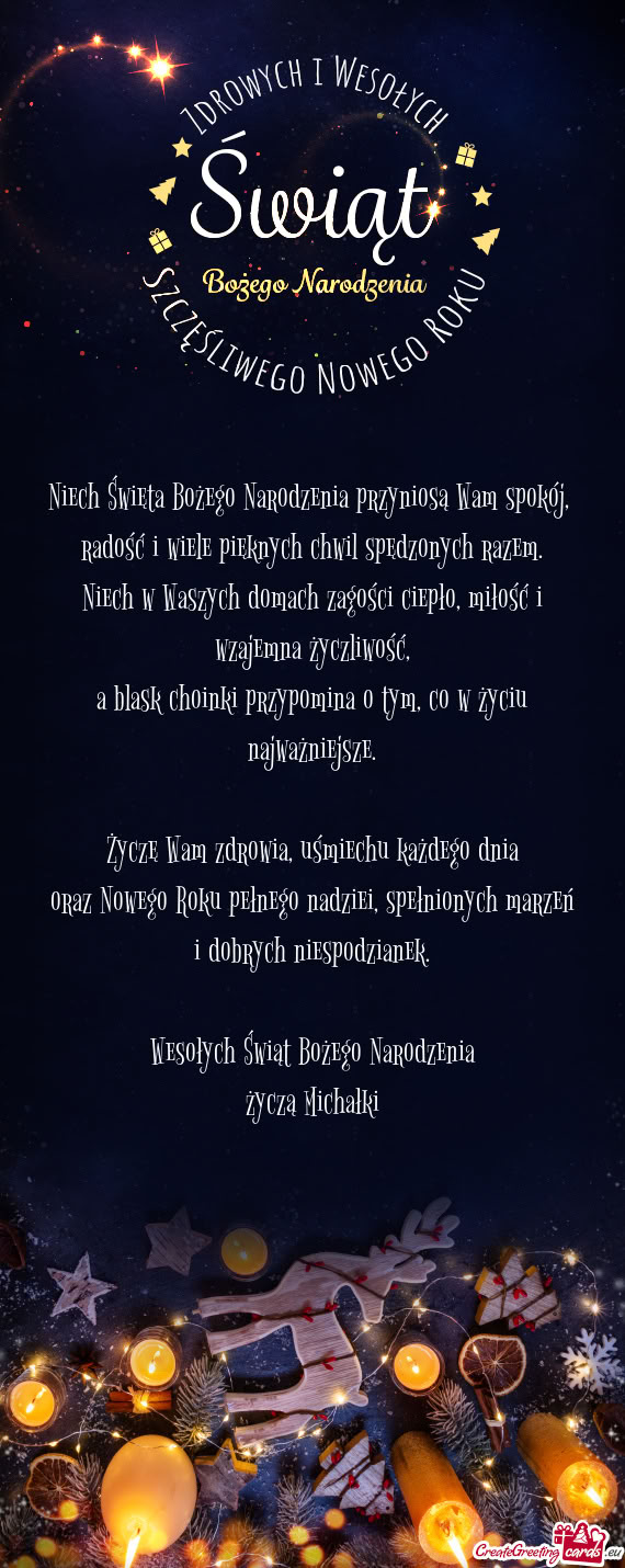 Niech Święta Bożego Narodzenia przyniosą Wam spokój