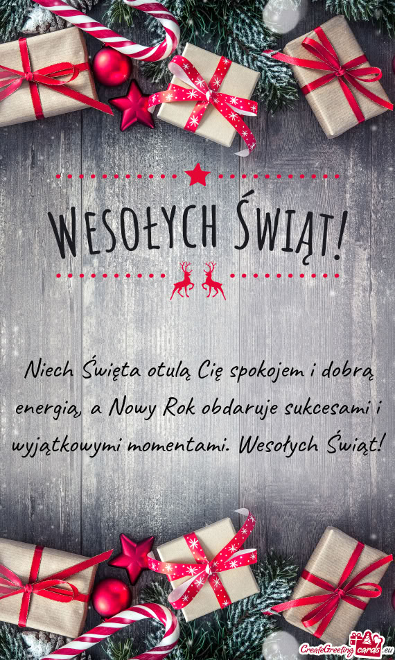 Niech Święta otulą Cię spokojem i dobrą energią, a Nowy Rok obdaruje sukcesami i wyjątkowymi