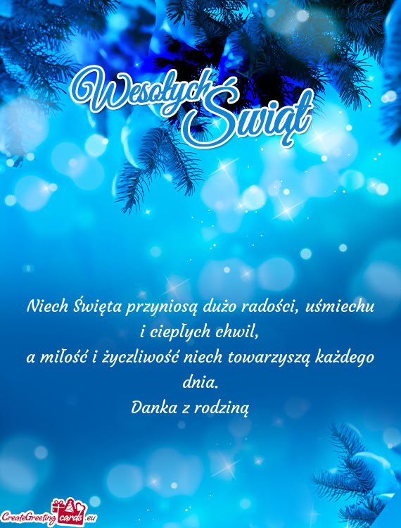 Niech Święta przyniosą dużo radości, uśmiechu i ciepłych chwil
