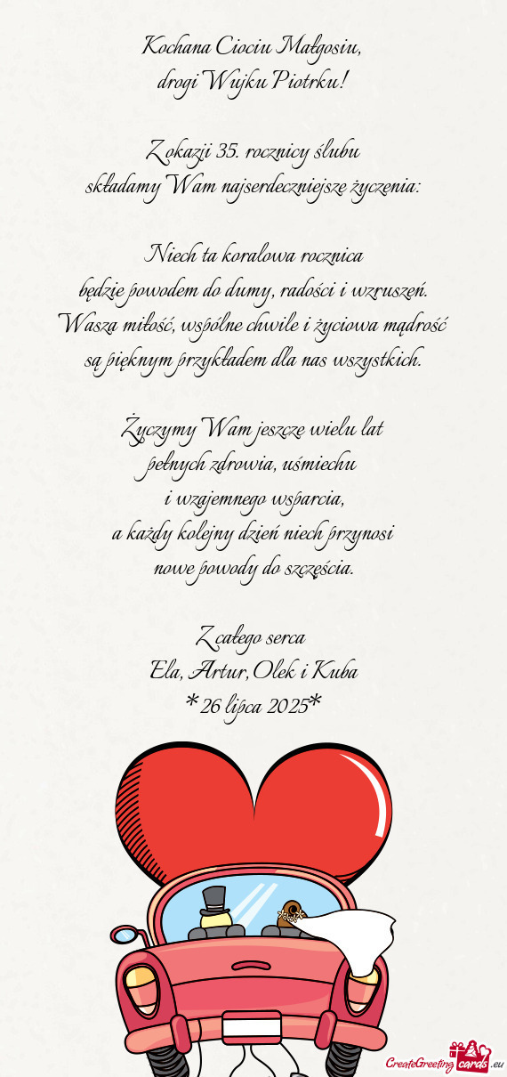 Niech ta koralowa rocznica