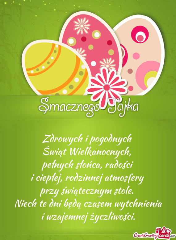 Niech te dni będą czasem wytchnienia i wzajemnej życzliwości