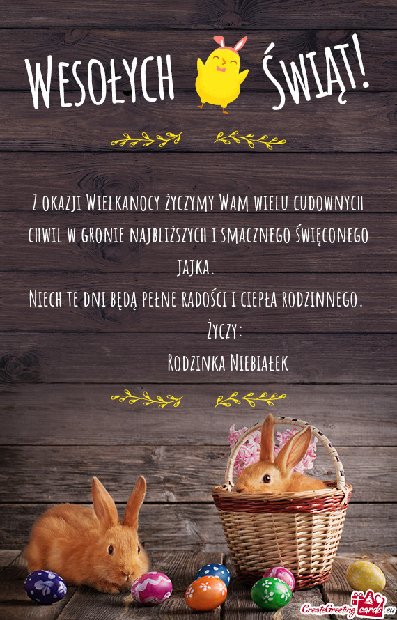 Niech te dni będą pełne radości i ciepła rodzinnego