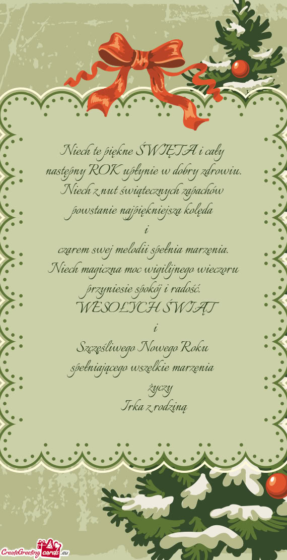 Niech te piękne ŚWIĘTA i cały