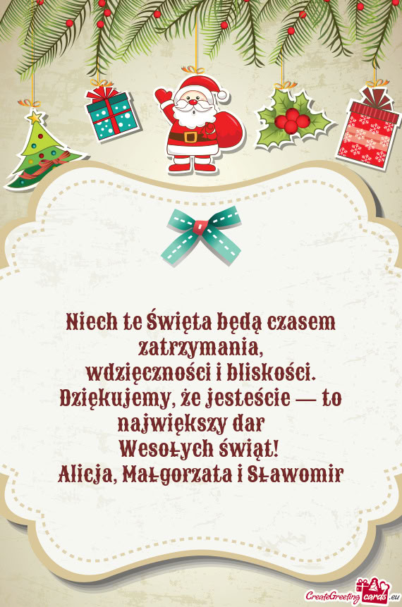 Niech te Święta będą czasem zatrzymania