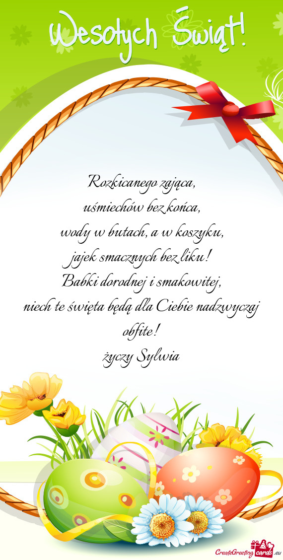 Niech te święta będą dla Ciebie nadzwyczaj obfite! Sylwia