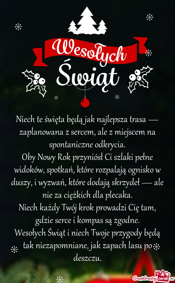 Niech te święta będą jak najlepsza trasa — zaplanowana z sercem, ale z miejscem na spontaniczn