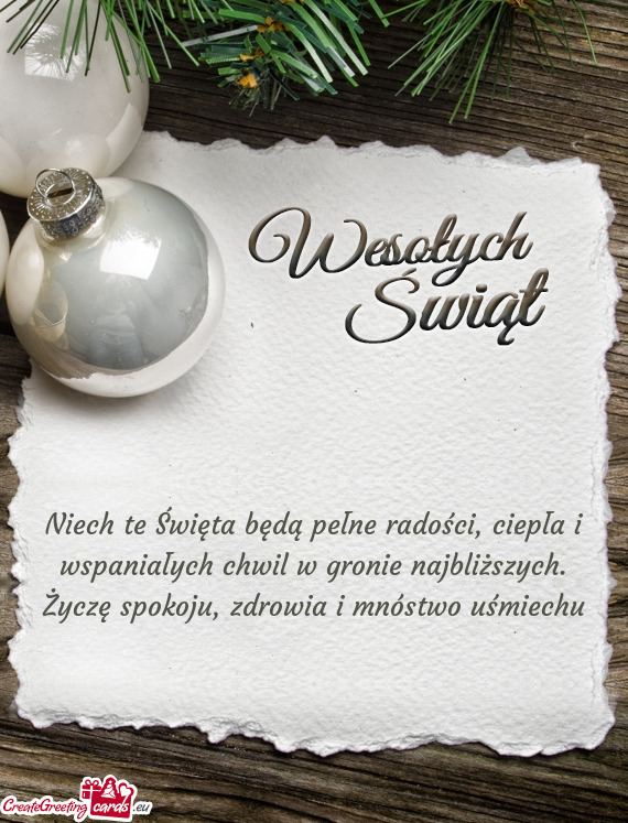 Niech te Święta będą pełne radości, ciepła i wspaniałych chwil w gronie najbliższych