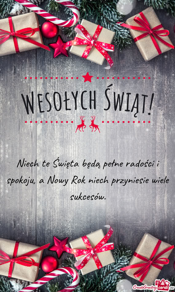 Niech te Święta będą pełne radości i spokoju, a Nowy Rok niech
