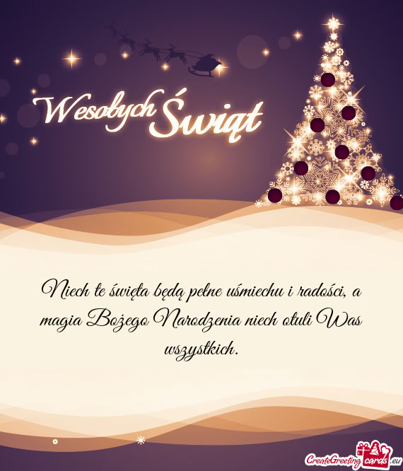 Niech te święta będą pełne uśmiechu i radości, a magia Bożego