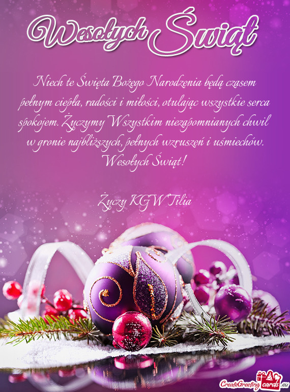 Niech te Święta Bożego Narodzenia będą czasem pełnym ciepła, radości i miłości, otulając