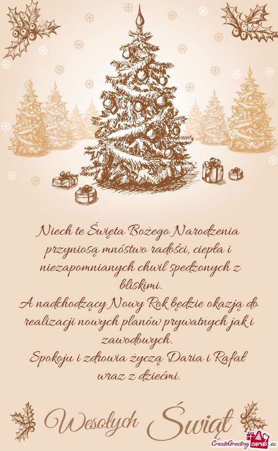 Niech te Święta Bożego Narodzenia przyniosą mnóstwo radości, ciepła i niezapomnianych chwil