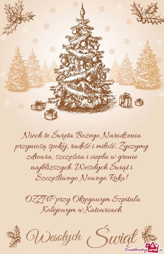Niech te Święta Bożego Narodzenia przyniosą spokój, radość i miłość. Życzymy zdrowia, szc