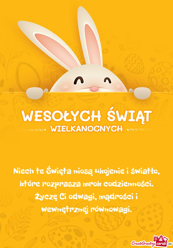 Niech te Święta niosą ukojenie i światło, które rozprasza mrok codzienności. Życzę Ci odwag