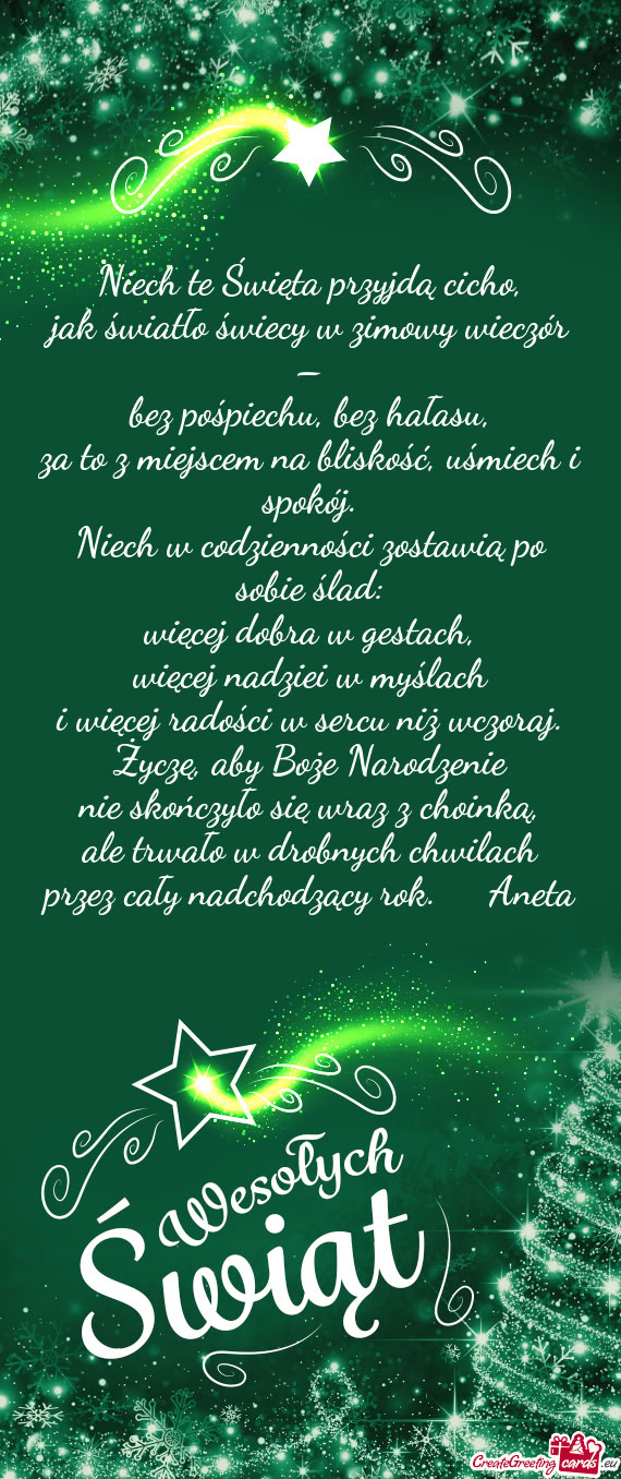 Niech te Święta przyjdą cicho