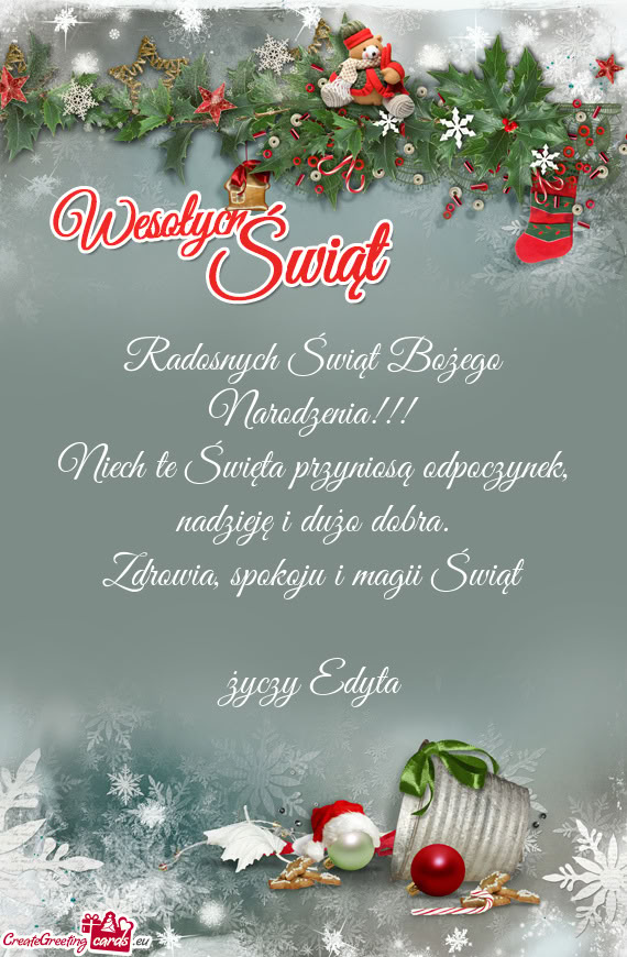 Niech te Święta przyniosą odpoczynek, nadzieję i dużo dobra