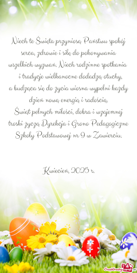 Niech te Święta przyniosą Państwu spokój serca, zdrowie i siłę do pokonywania wszelkich wyzwa