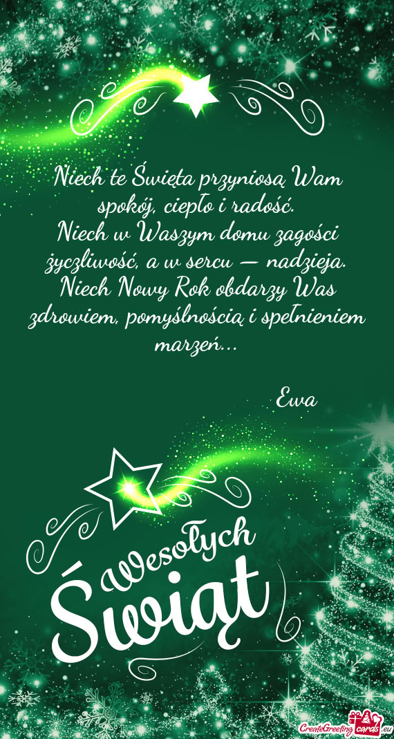 Niech te Święta przyniosą Wam spokój, ciepło i radość