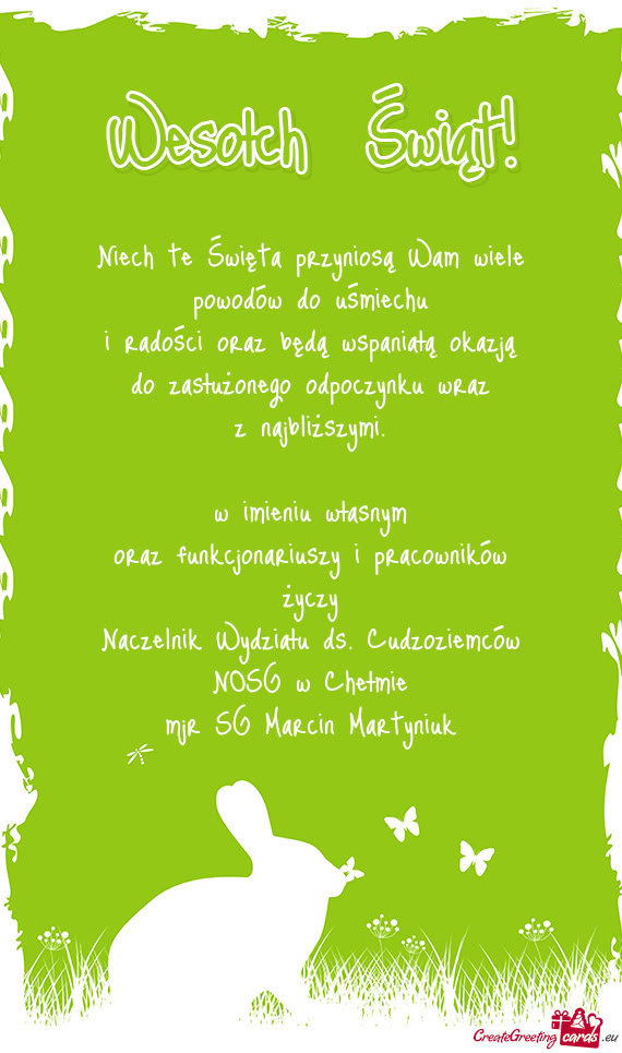 Niech te Święta przyniosą Wam wiele powodów do uśmiechu i radości oraz będą wspaniałą oka