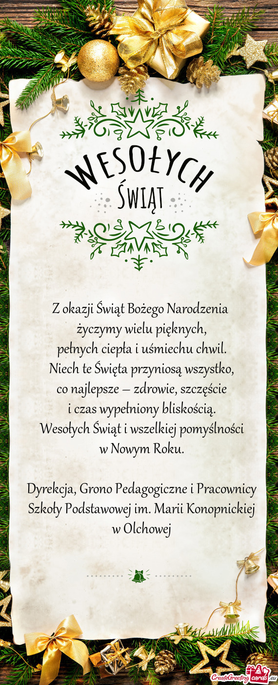 Niech te Święta przyniosą wszystko