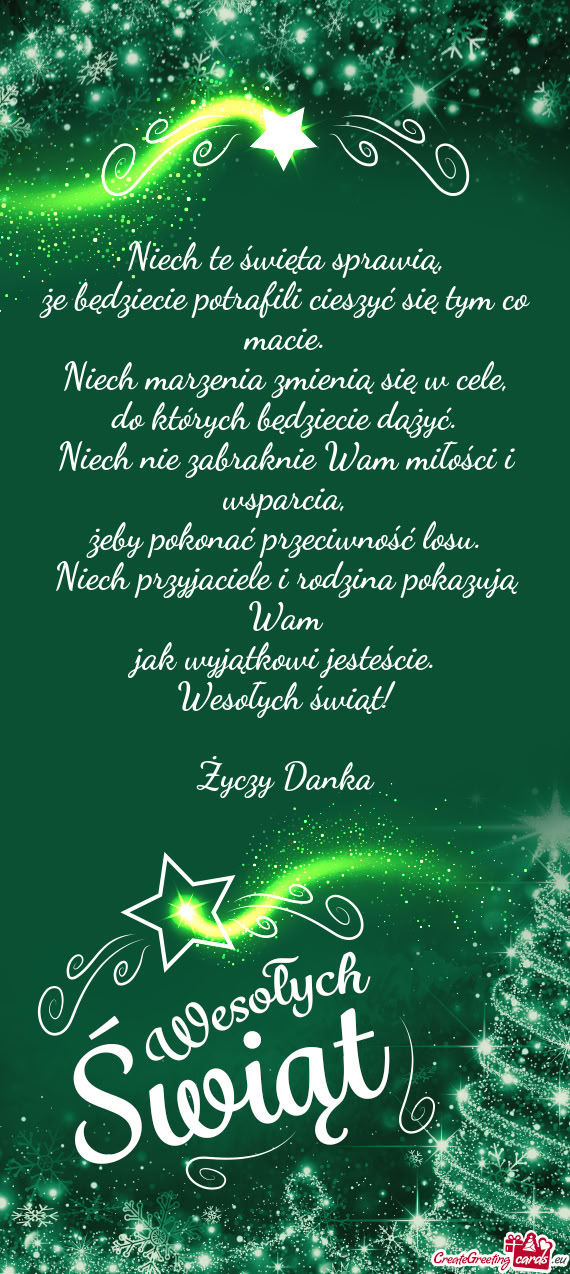 Niech te święta sprawią,  że będziecie potrafili cieszyć się tym co