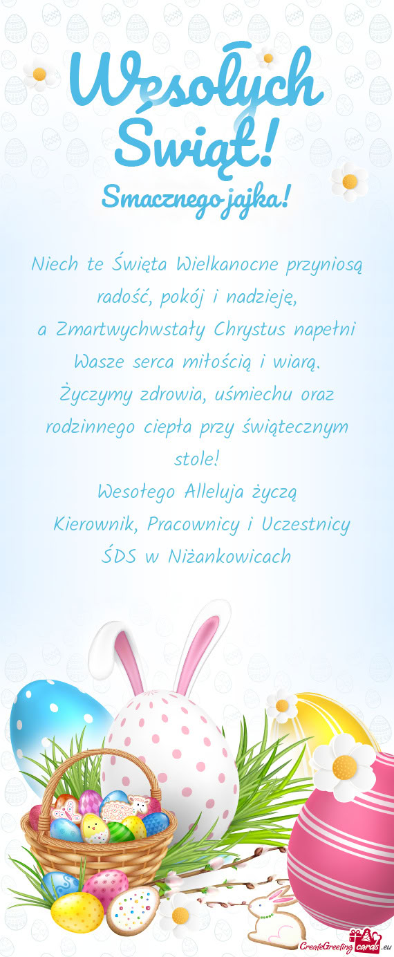 Niech te Święta Wielkanocne przyniosą radość, pokój i nadzieję