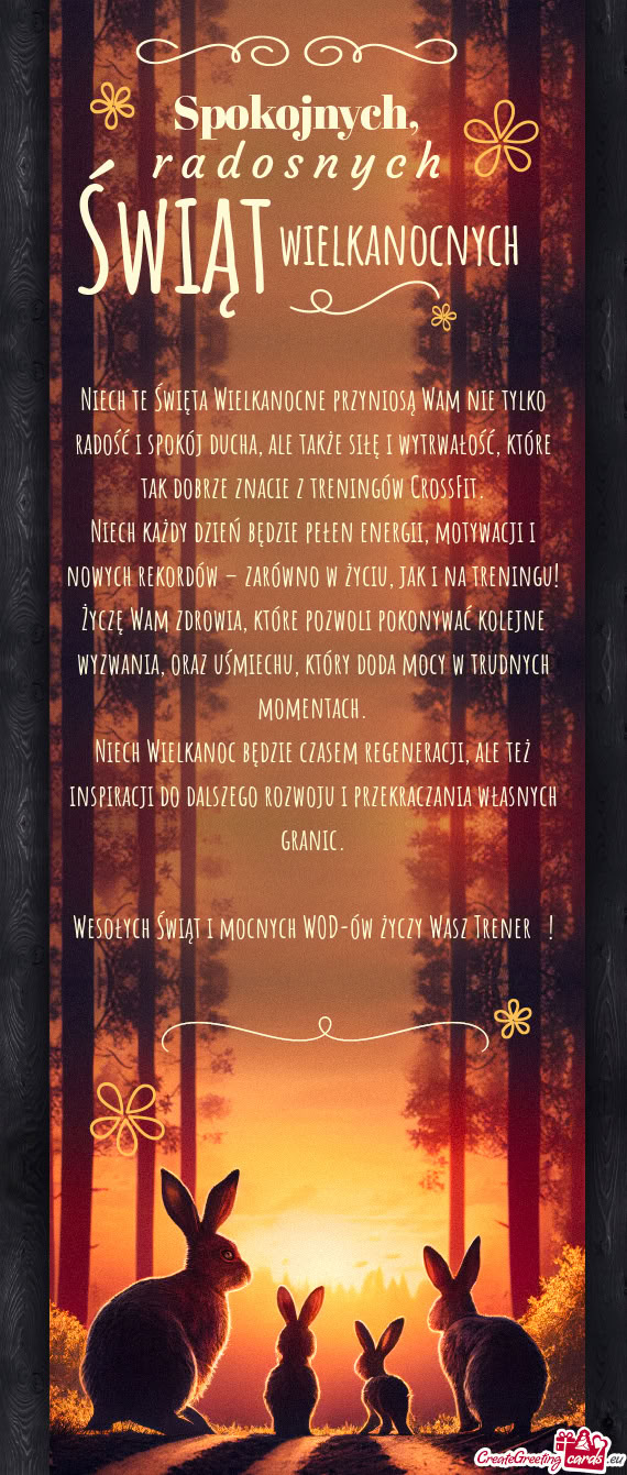 Niech te Święta Wielkanocne przyniosą Wam nie tylko radość i spokój ducha, ale także siłę i