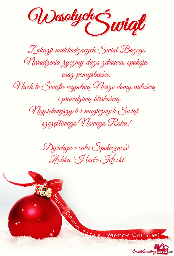 Niech te Święta wypełnią Nasze domy miłością  i prawdziwą bliskością