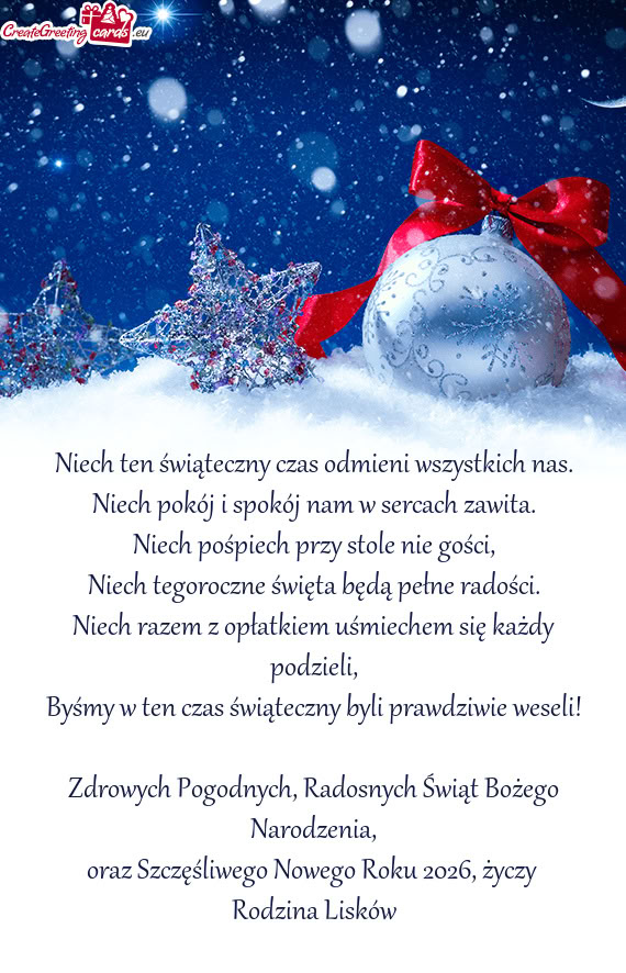 Niech tegoroczne święta będą pełne radości