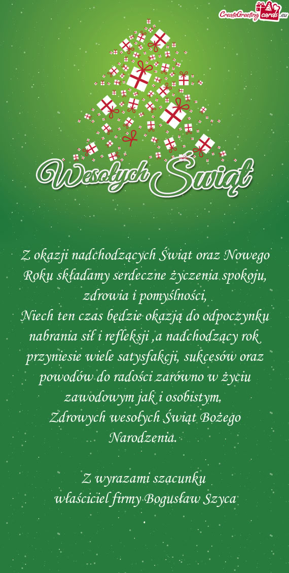 Niech ten czas będzie okazją do odpoczynku nabrania sił i refleksji