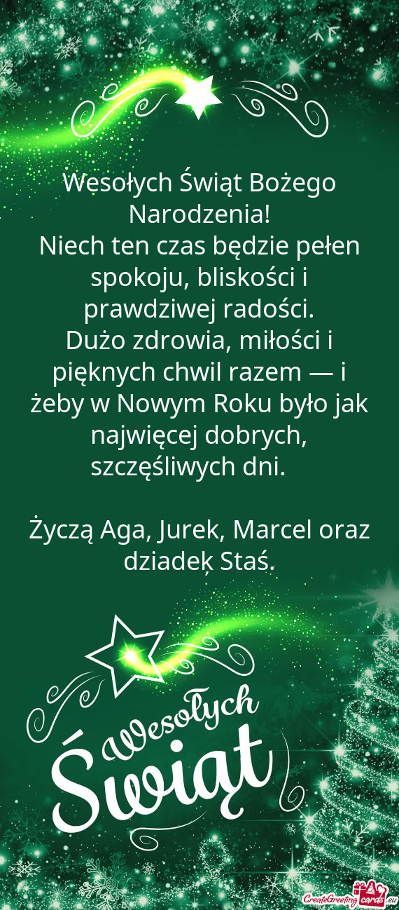 Niech ten czas będzie pełen spokoju, bliskości i prawdziwej radości